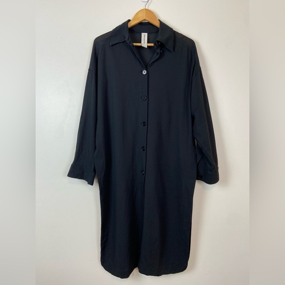 Drykorn Dresses & Skirts - DRYKORN for Beautiful People Tarani Contemporary Cotton Shirt Dress in BLACK